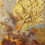 A beautiful painting of leaves and sunlight