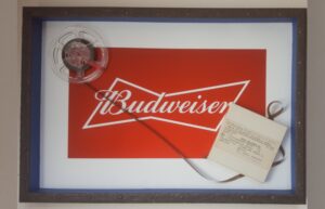 Custom Framing for the Budweiser logo and film reel